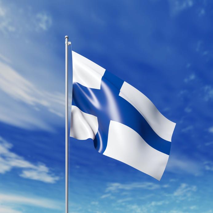 Waving  Finnish flag
